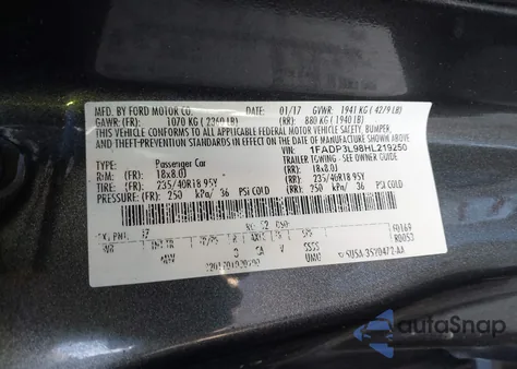 2017 Ford Focus St из США, поврежденный, VIN 1FADP3L98HL219250